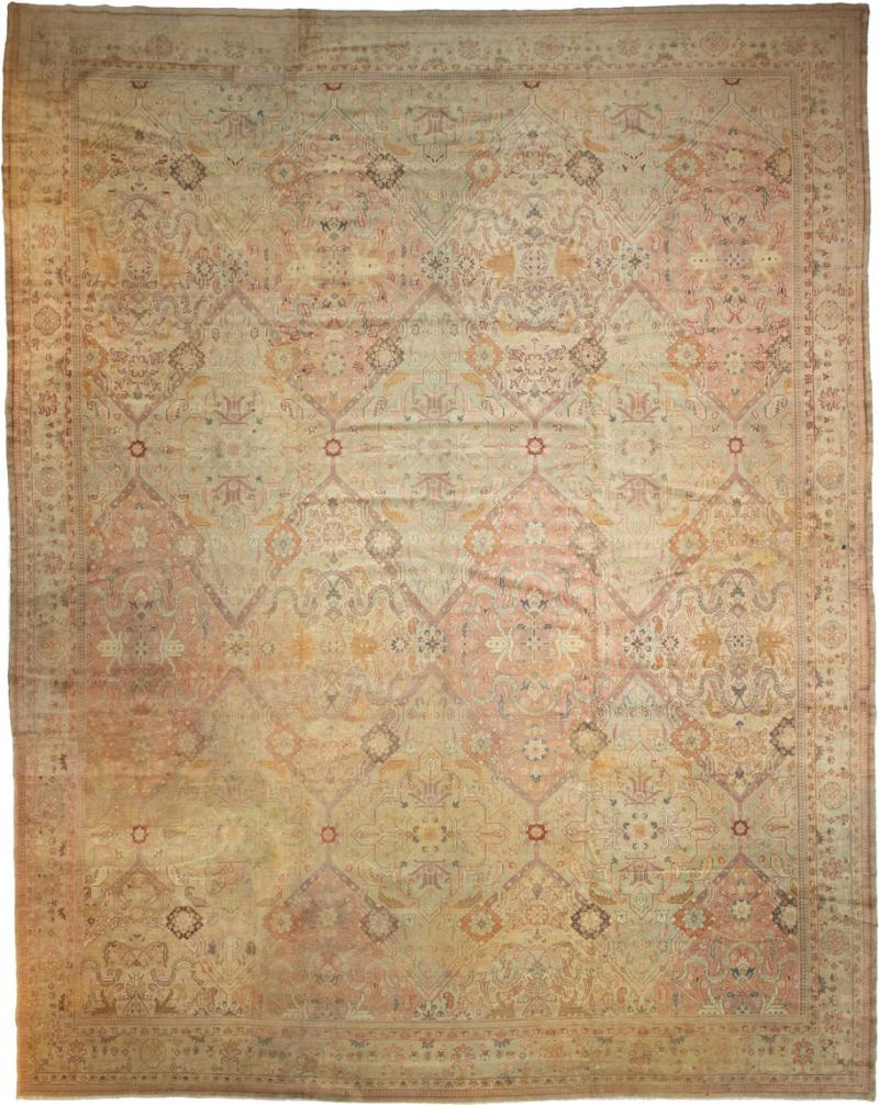 Fine Antique Turkish Oushak Rug 14 6 x 18 7 
