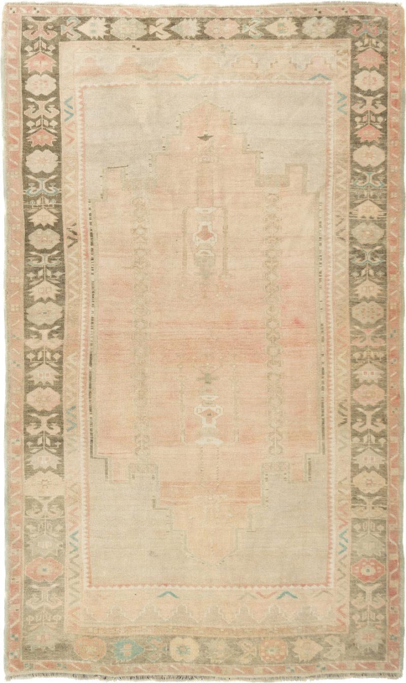 Fine Antique Turkish Oushak Wool Rug 4 8 x 7 9 