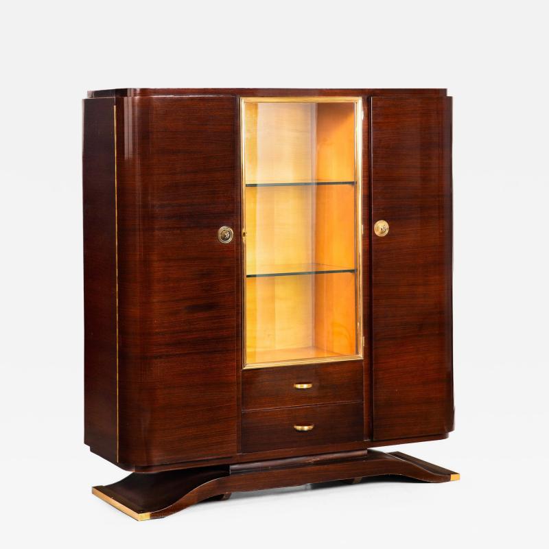Fine Art Deco Macassar Ebony Vitrine Display Cabinet by Gouff ca 1930