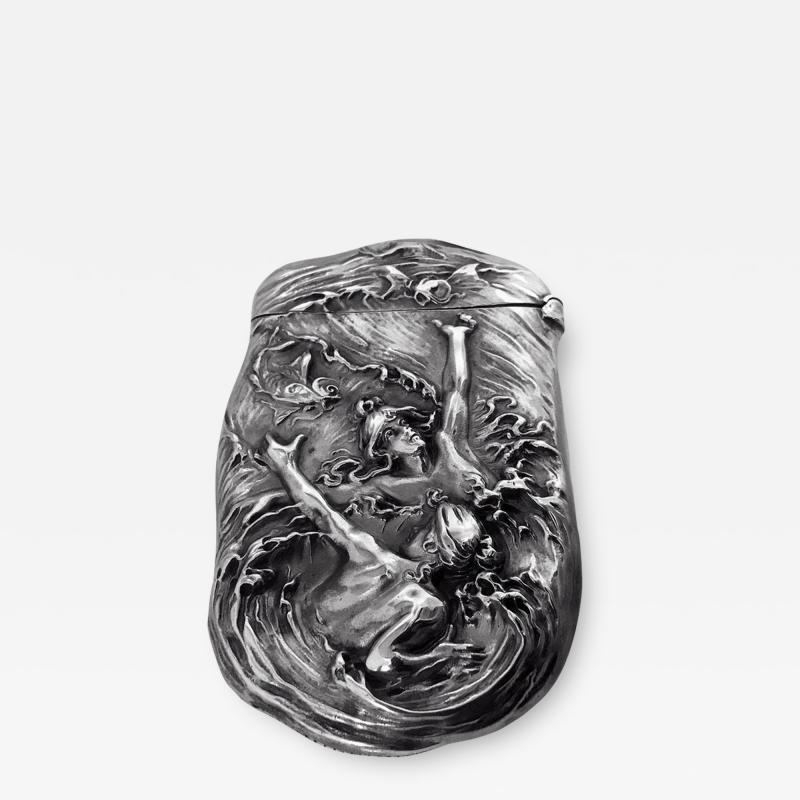 Fine Art Nouveau Sterling Silver Vesta Match Safe William Kerr circa 1900