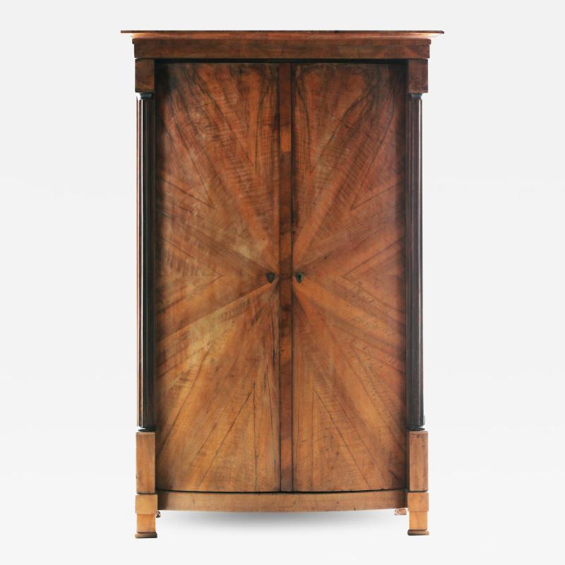 Fine Biedermeier Walnut Armoire Vienna c 1825 