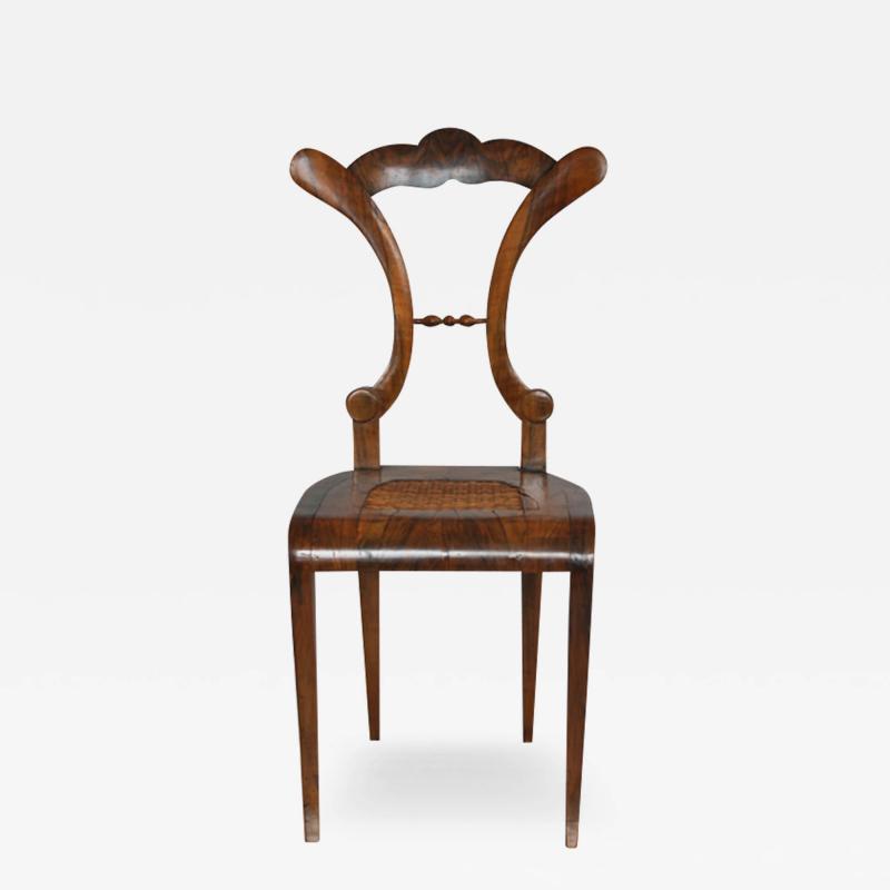 Fine Biedermeier Walnut Chair Vienna c 1825 