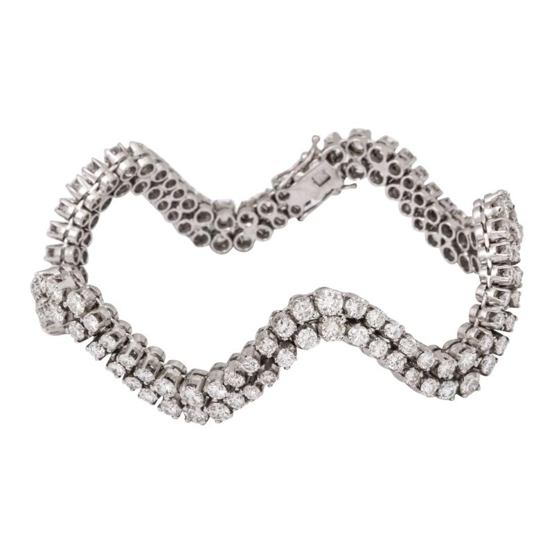 Fine Diamond Bracelet With Flexible Undulating Design