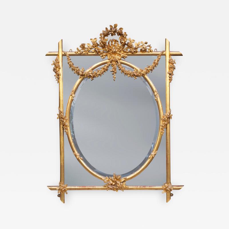 Fine English Mid 19th Century Carved Giltwood Mirror
