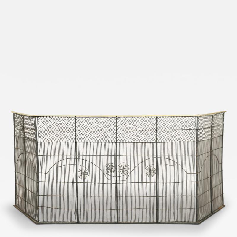 Fine Federal Wire Folding Fire Screen