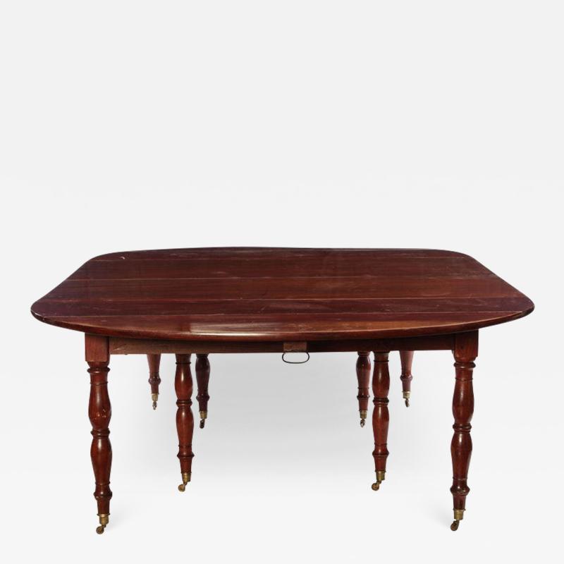 Fine French 18th Century Mahogany Extending Drop Leaf Dining Table