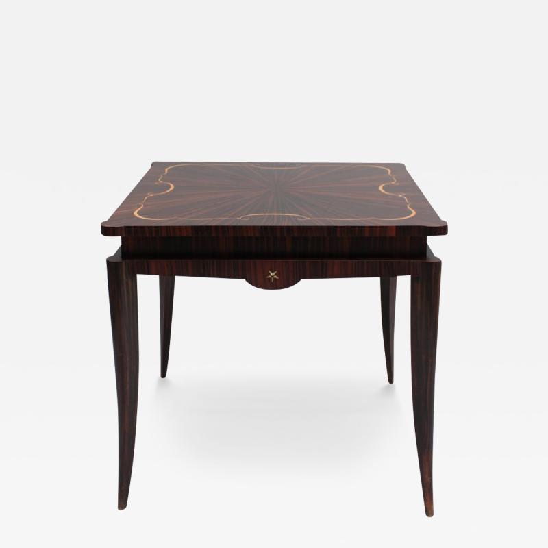 Fine French 1940s Ebony Macassar Game Table