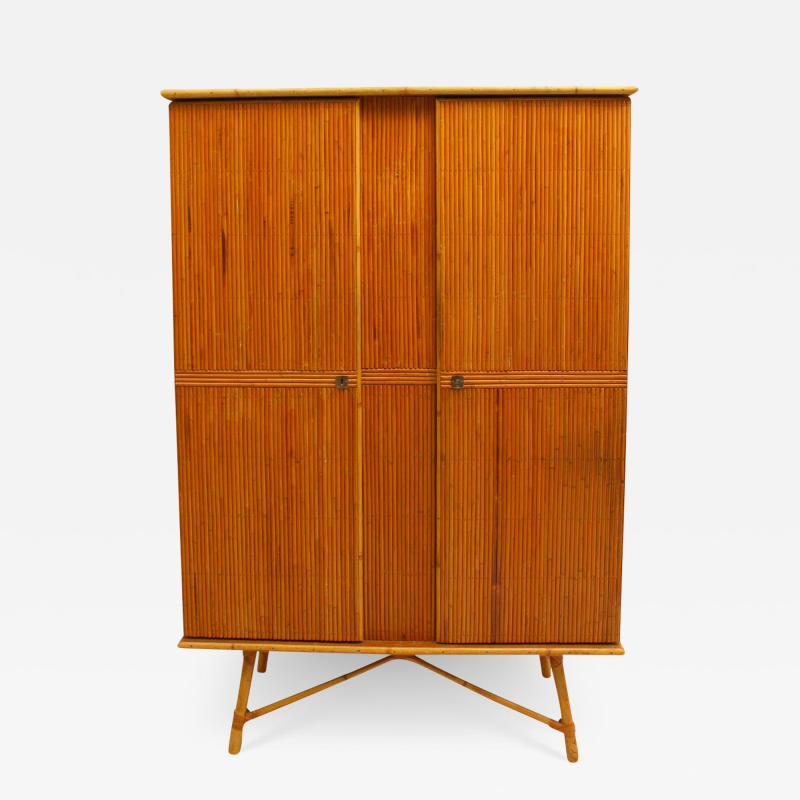 Fine French Mid Century Bamboo Armoire