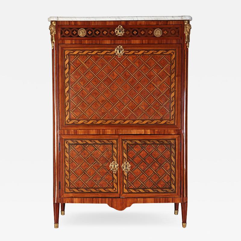 Fine French Ormolu Mounted Marqueterie Secretaire Abattant