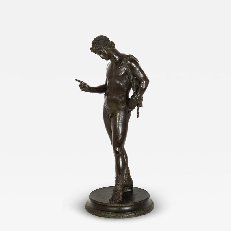Fine Italian Grand Tour Antique Bronze Sculpture of Narcissus after Antiquity