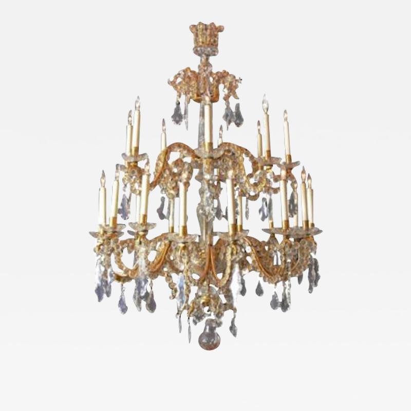 Fine Louis XV Crystal and Bronze 24 Light Chandelier