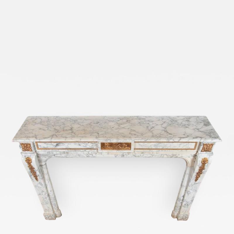 Fine Louis XVI style Arabescato Marble Mantle