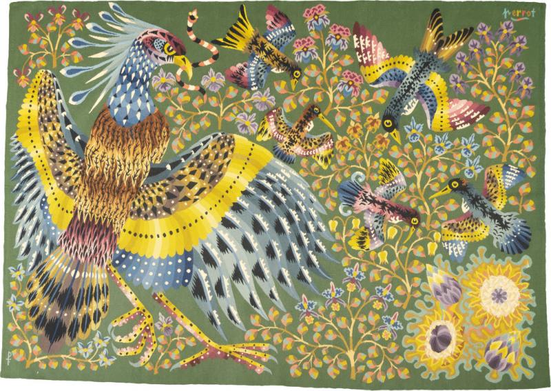 Fine Mid Century French Tapestry Signed Perrot 53 x 7 5 