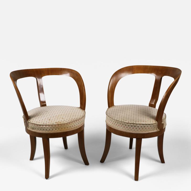 Fine Pair of Biedermeier Cherry Chairs Vienna c 1825 