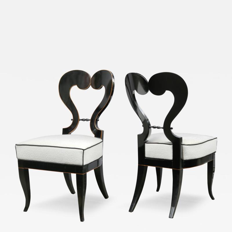 Fine Pair of Ebonized Biedermeier Side Chairs