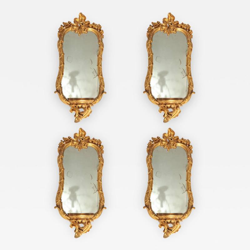 Fine Set of Four 18th Century Roman Giltwood Mirrors