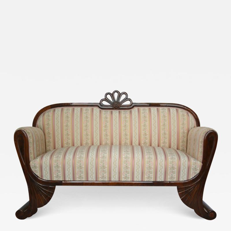 Fine Viennese Biedermeier Walnut Sofa Vienna c 1825 