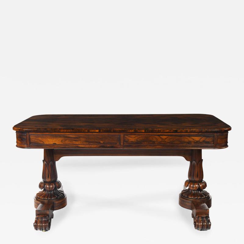 Fine William IV Period Rosewood Library Table by George Simson and Son