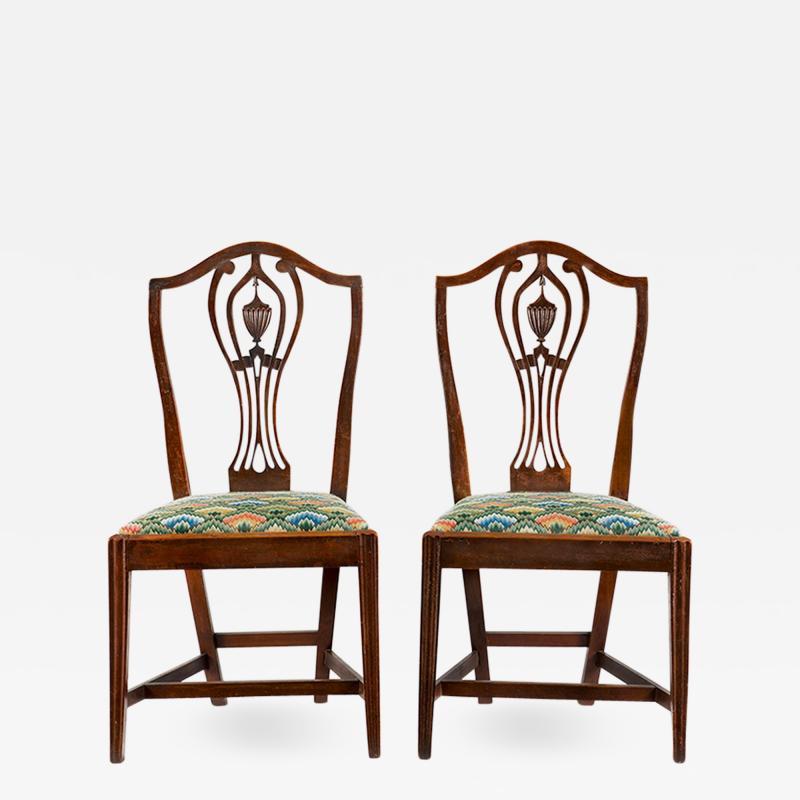 Fine pair of Chapin School Federal urn back side chairs