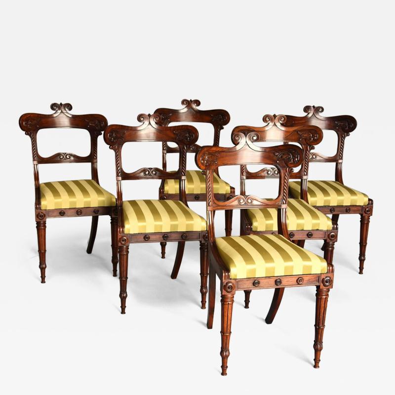 Fine quality set of six Regency rosewood dining chairs