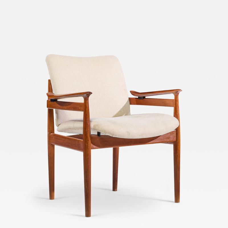 Finn Juhl Finn Juhl Model 192 Mid Century Danish Teak Occasional Chair