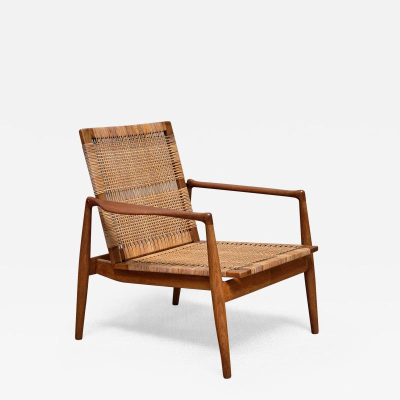 Finn Juhl Finn Juhl SW 96 Armchair in Teak Oak and Cane S ren Willadsen Denmark 1956