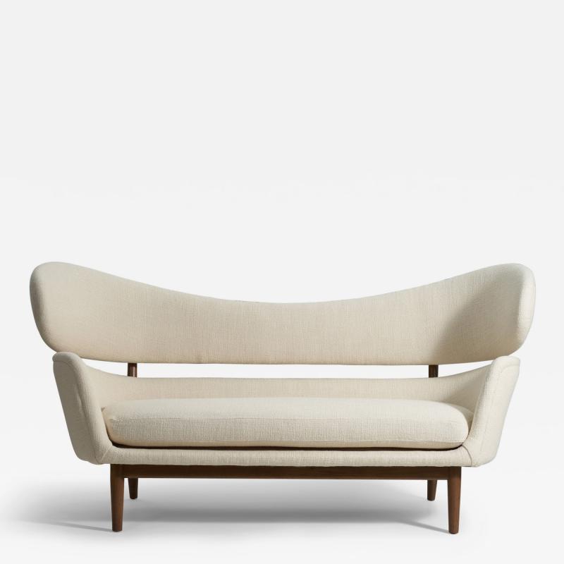 Finn Juhl Rare Sofa with Walnut Fabric United States 1951
