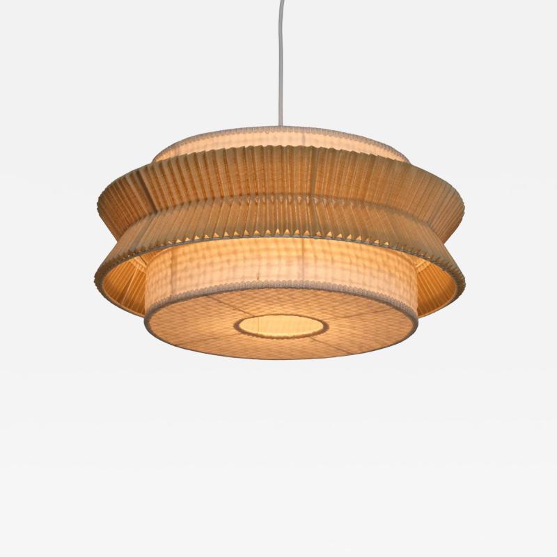 Finnish Mid Century Modern Ceiling Pendant with Stunning Paper Shade 1950s