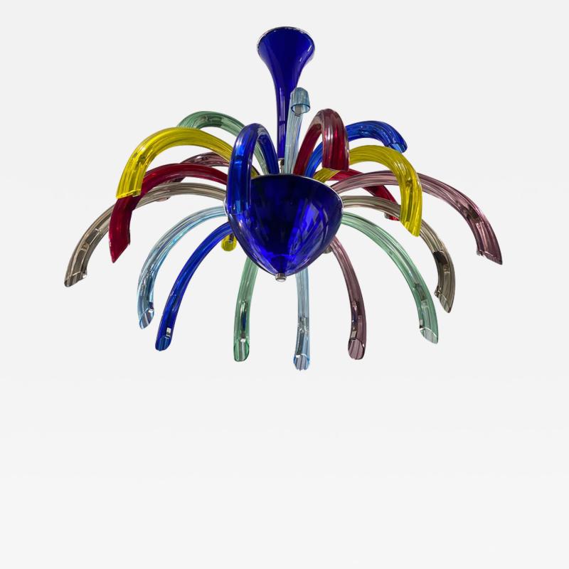 Fireworks Modern Multicolor Murano Glass Chandelier