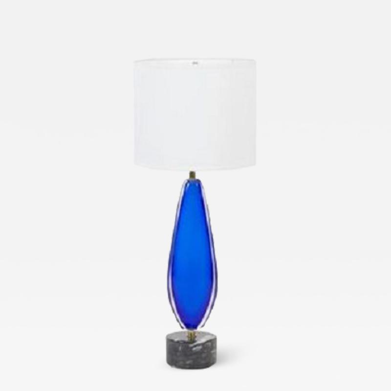 Flavio Poli Blue Sommerso Murano Lamp by Flavio Poli for Seguso