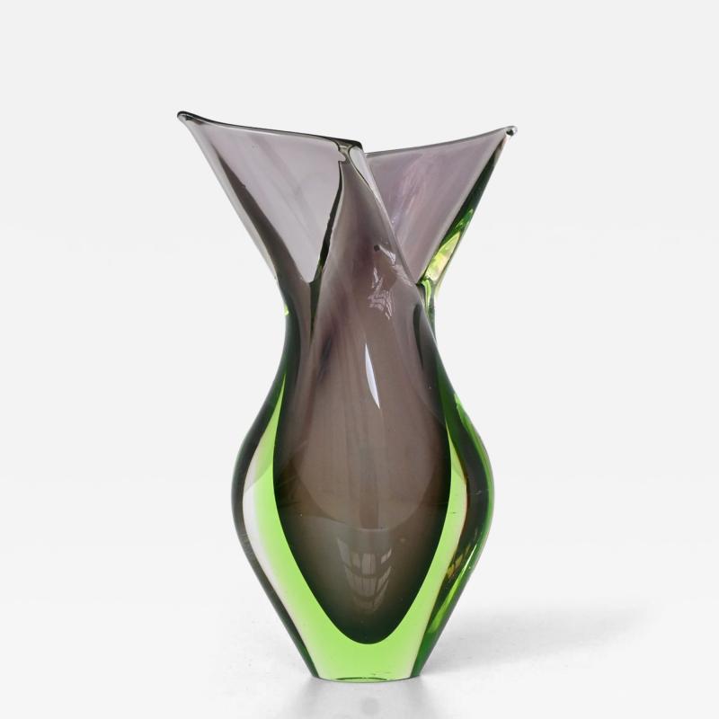 Flavio Poli Flavio Poli fishtail vase Sommerso glass Murano Italy 1950