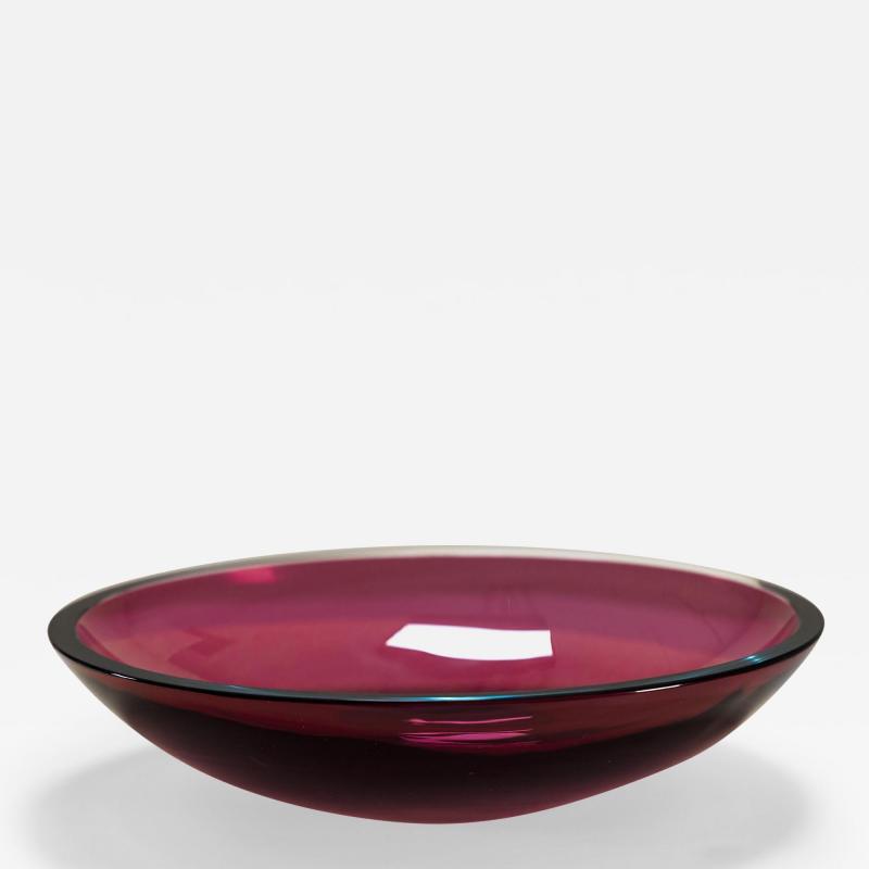 Flavio Poli Red Flavio Poli Bowl in Murano Sommerso Italy 1950s