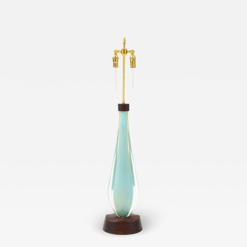 Flavio Poli Seguso Large Gold on Blue Sommerso Table Lamp by Flavio Poli 1960 Italy