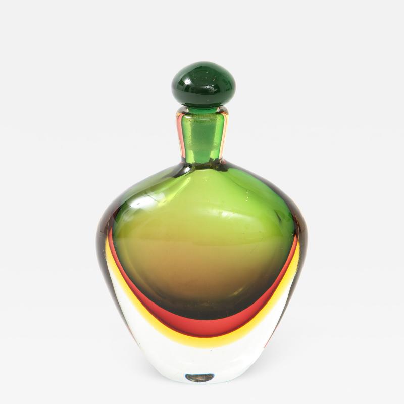 Flavio Poli Sommerso Glass Bottle with Stopper by Seguso Vetri dArte