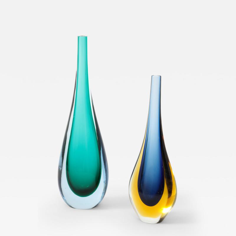Flavio Poli Two 1960s Murano Glass Single Stem Vases by Flavio Poli 