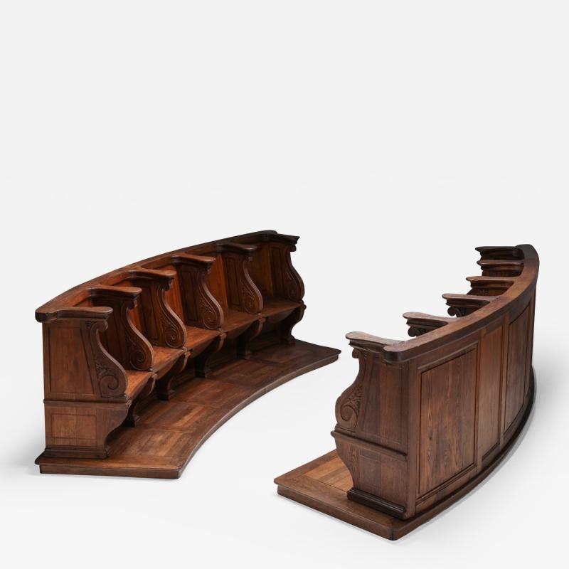 Flemish 18th Century Oak Church Pews Belgium