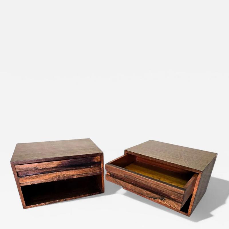 Floating Night Stands with Drawer in Rosewood Unknown 1950s Lot 829