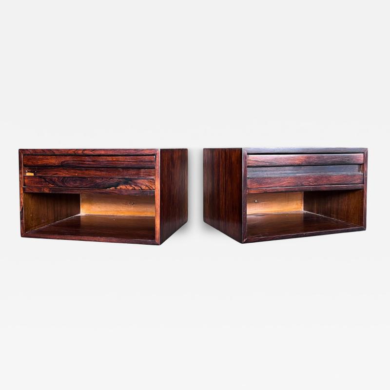 Floating Night Stands with Drawer in Rosewood Unknown 1960s Lot 829