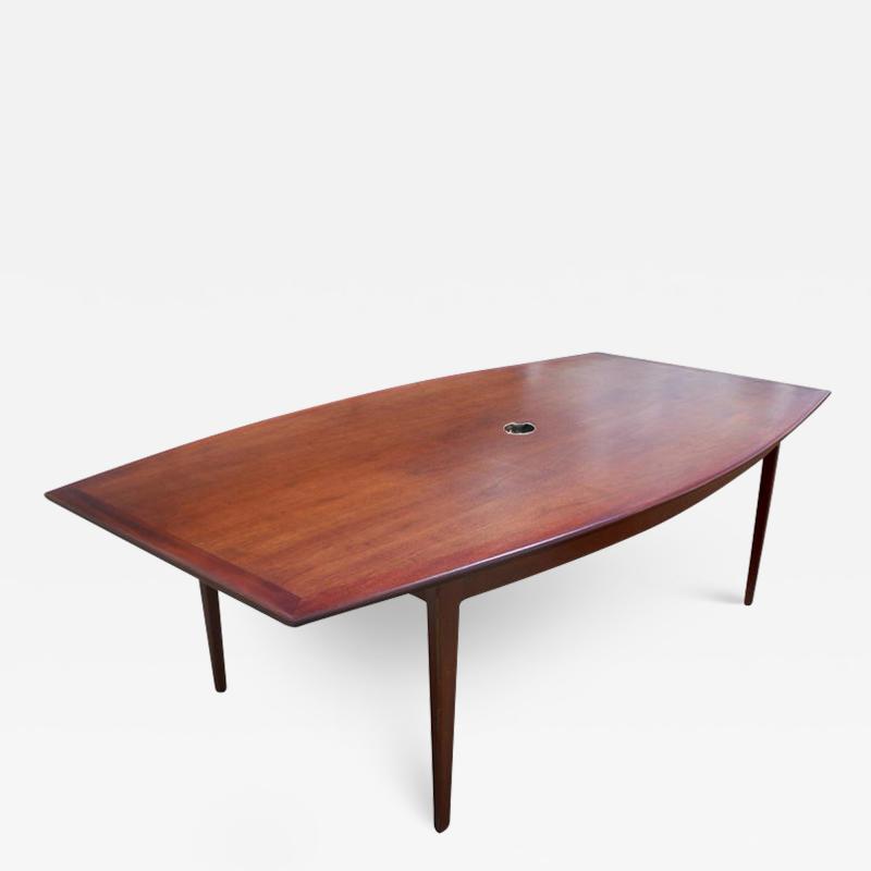 Florence Knoll 8FT Florence Knoll Boat Shape Walnut Dining Conference Table