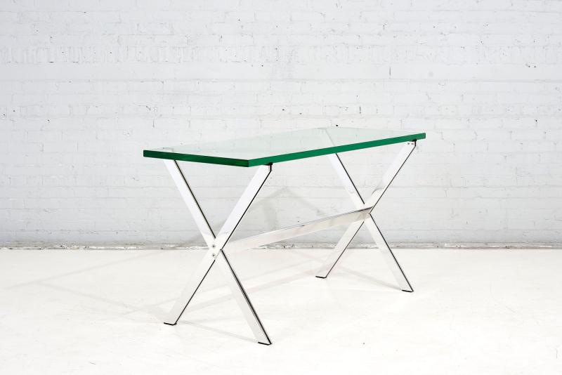 Florence Knoll Florence Knoll Chrome and Glass X Base Console Table, 1960