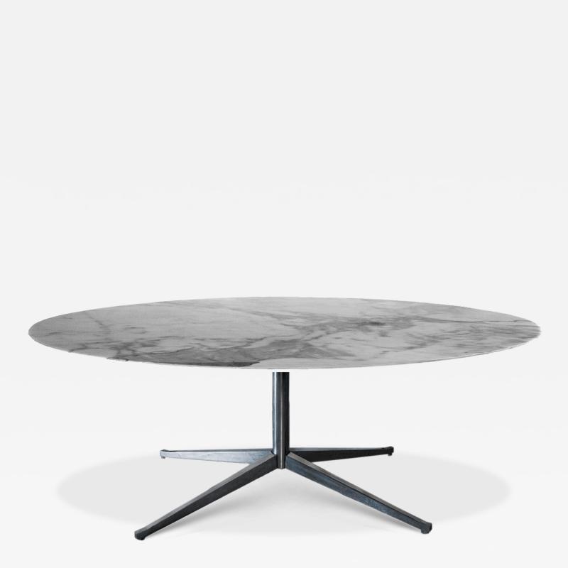 Florence Knoll Classic Oval Dining Table with Marble Top by Florence Knoll