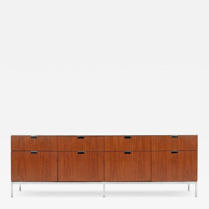 Florence Knoll Florence Knoll Eight Drawer Credenza Teakwood and Marble 1973