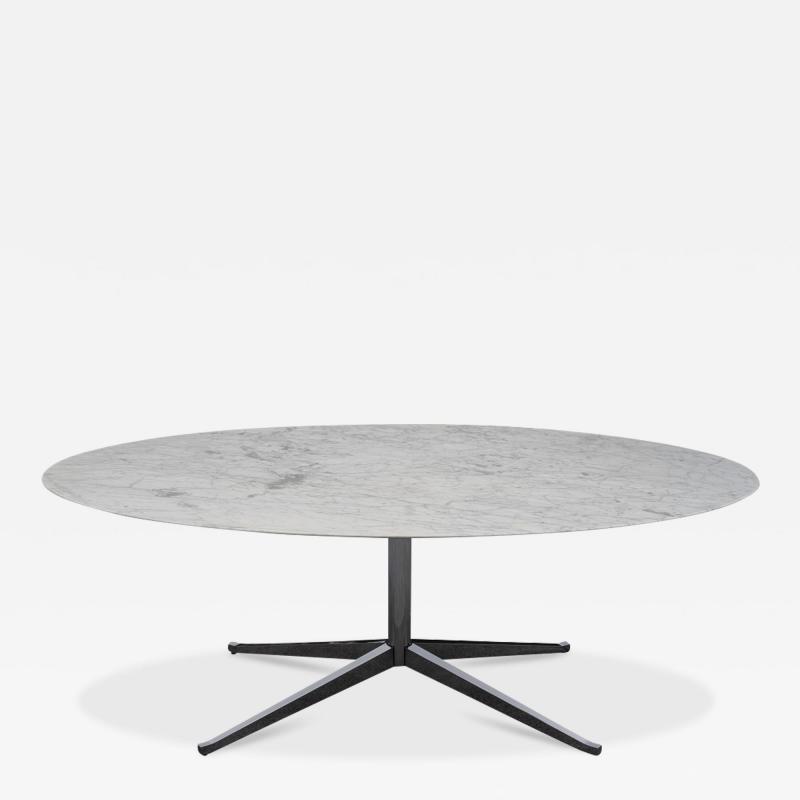 Florence Knoll Florence Knoll Mid Century Satin Oval Carrara Marble 78x48 Dining Table or Desk