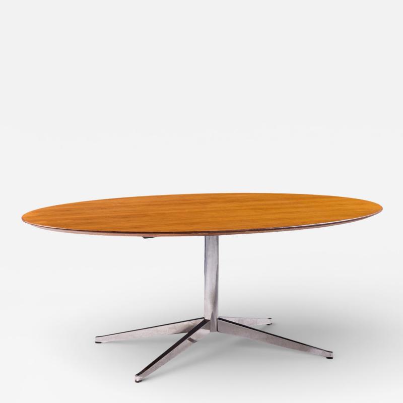 Florence Knoll Florence Knoll Mid Century Walnut and Chrome Dining Table
