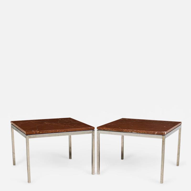 Florence Knoll Florence Knoll for Knoll International American Brown Marble End Side Tables