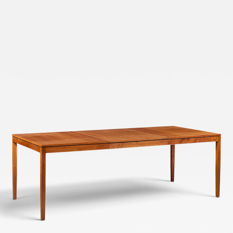 Florence Knoll Florence Knoll for Knoll Mid Century Walnut Expanding Dining Table with 1 Leaf