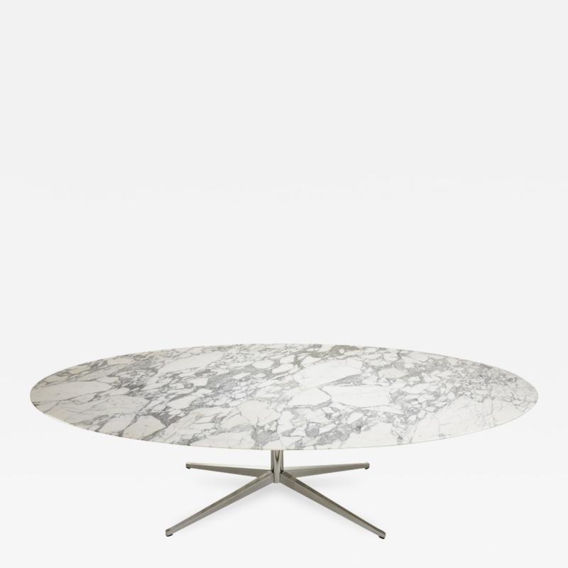 Florence Knoll Large Ovale Dining Table in Arabescato Marble by Florence Knoll circa 1965