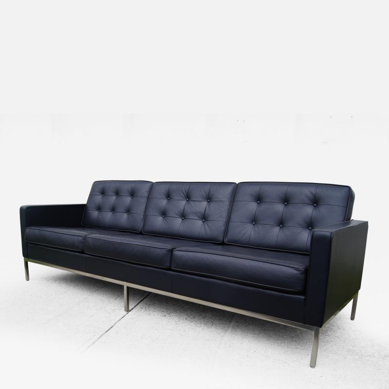 Florence Knoll Leather Sofa by Florence Knoll