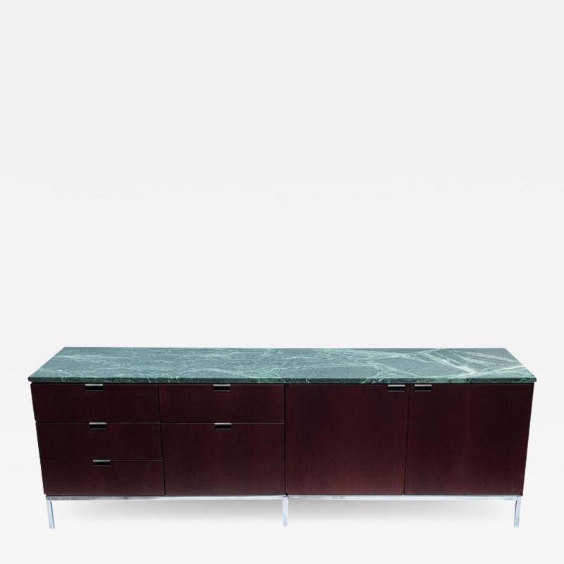 Florence Knoll Mid Century Modern Florence Knoll Green Verde Marble Top Credenza or Cabinet