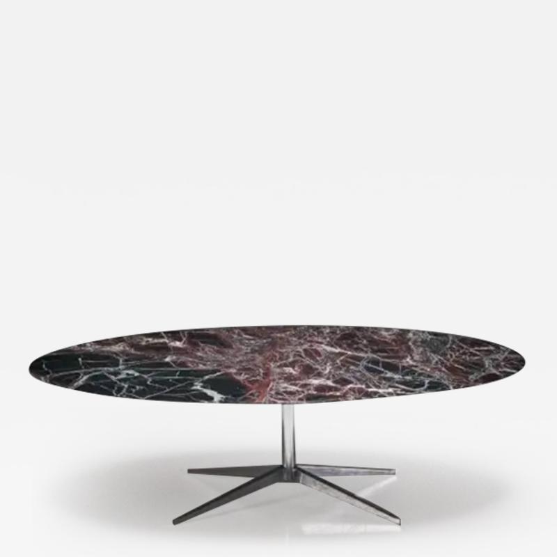 Florence Knoll Oval Burgundy Marble Dining Table by Florence Knoll United States 1960s